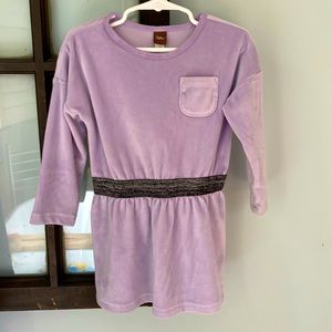 Tea Collection Velour Sparkle Waisted Dress 3t